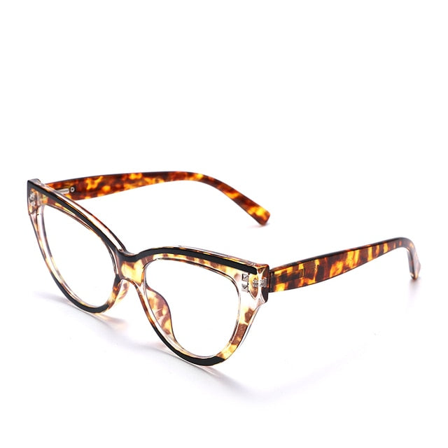Ins Fashion Cat Eye Anti Blue Light Computer Glasses Vintage Contrasted Colors