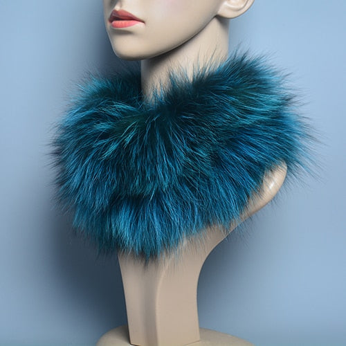 Luxury Women Real Fox Fur Ring Scarves