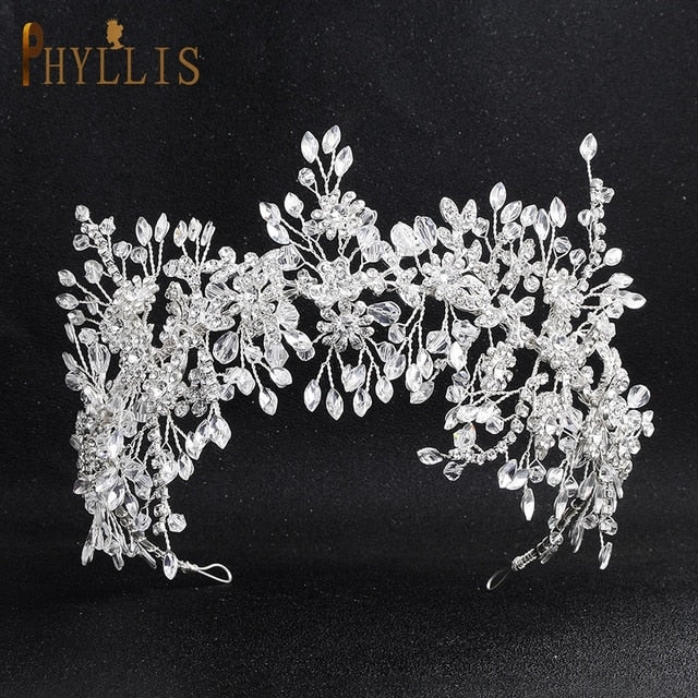 A140 Silver Bridal Headband Crystal Wedding Headpieces