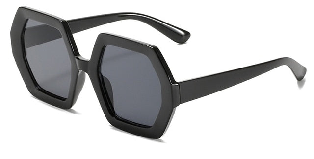 Classic Square Black Polygon Sunglasses
