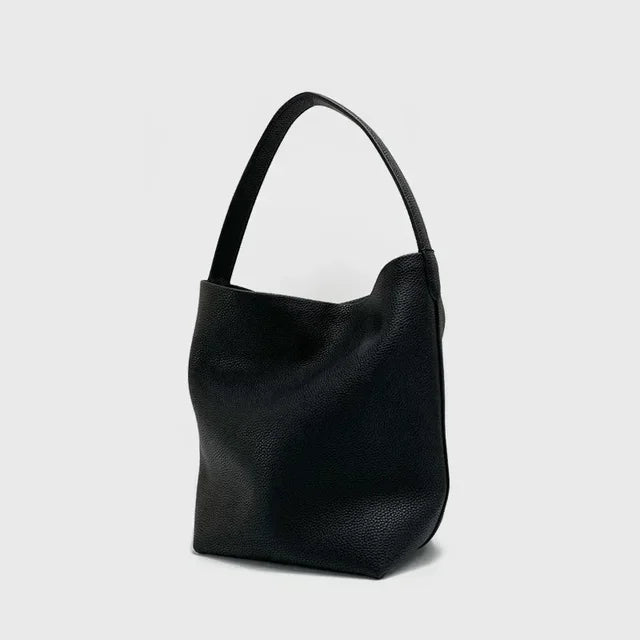 Motingsome Soft Cowhide Minimalism  Bucket Bag