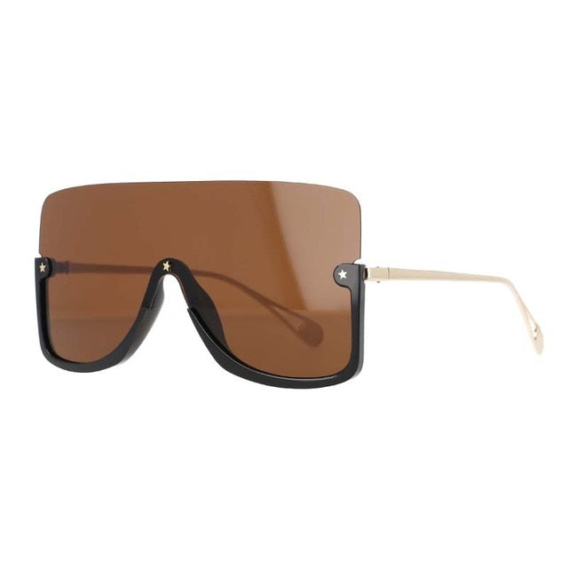 Oversized One Lens Luxury Sunglasses--Uv400 Sunglasses