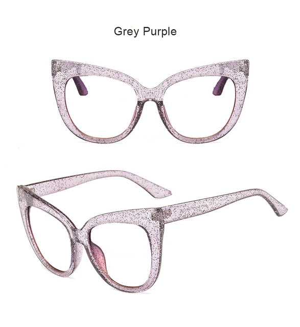 Feminine Myopia Glasses Oversized Cat Eye Computer Eyeglasses
