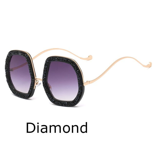 Big Frame Crystal SunGlasses