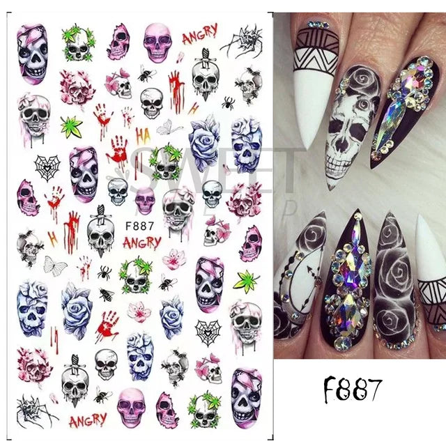 Gothic Nails Stiletto 5D Embossed Stickers
