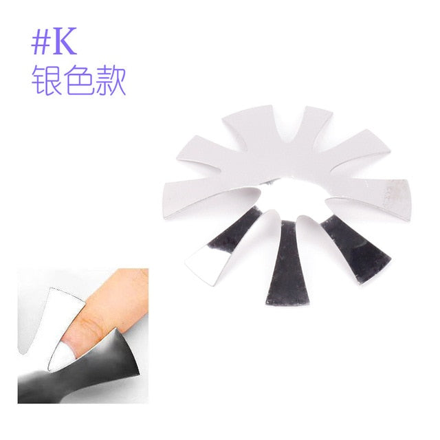 Pro 9 Sizes Easy French Smile Cut V Line Almond Shape Tips Manicure Edge Trimmer Nail Cutter Acrylic 10 Types French Nails Mold - Manicure Tools