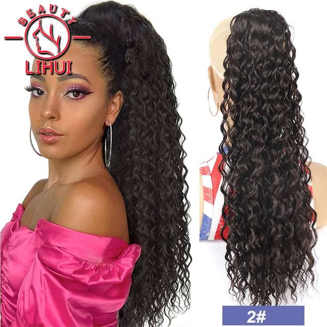 Deep Wave Ponytail Hair Extension - Curly Wave Hairpiece 16 to 22 Inches