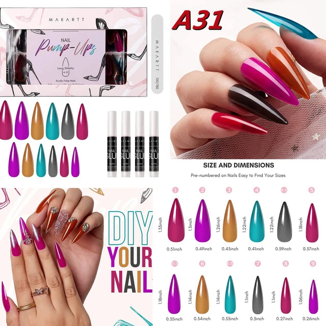 Makartt Acrylic Nail Kit, 240pcs Press On Nails
