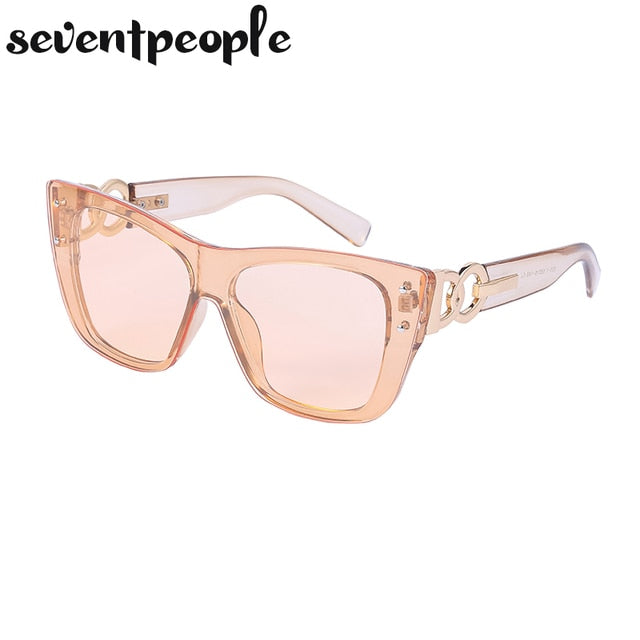 Rimless Cat Eye Sunglasses Women Luxury Design Frameless Sunglass Female