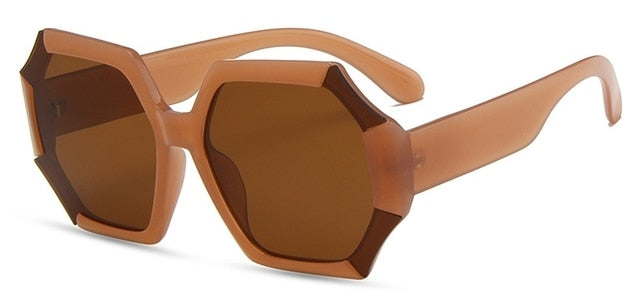 Unique Polygonal Square Gradient Vintage Sunglasses