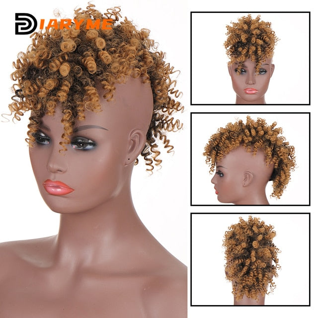 Synthetic High Kinky Curly Mohawk Hairpiece - Clip In Hair Extension