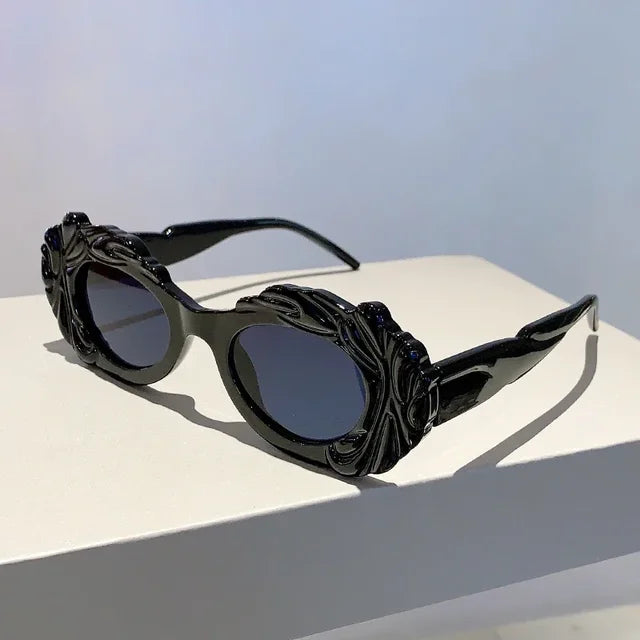 KAMMPT Vintage Oval Cloud Shaped Rim Sunglasses UV 400