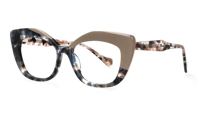 R56960 Reading Glasses  Acetate Leopard Eyewear Oversized Cat Eye