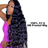 Straight Deep Wave Virgin Raw Indian Hair Long HD Lace Front Wigs