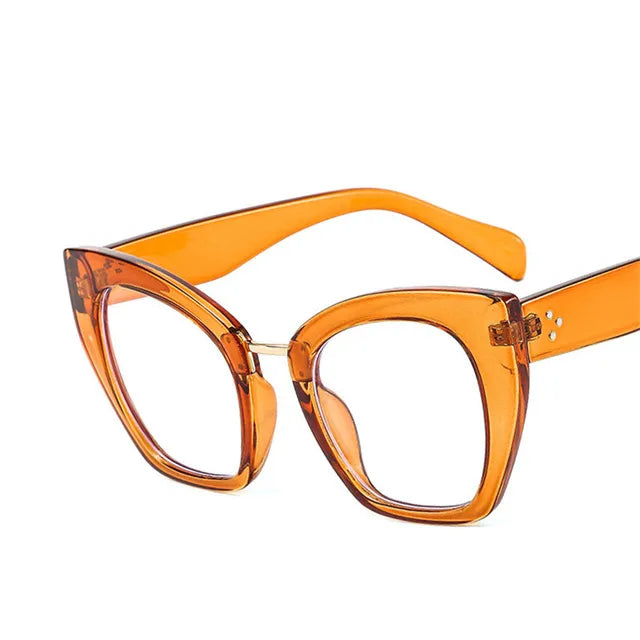 Oversized Acetate Frame Women Optical Clear Corrective Short-sighted Hyperopia Eyewear