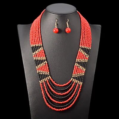 UDDEIN African bead jewelry sets